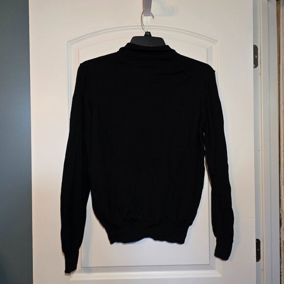 Brunella Gori Italia Men’s Black Quarter-Zip Sweater 100% Merino Wool Size M - Picture 3 of 6
